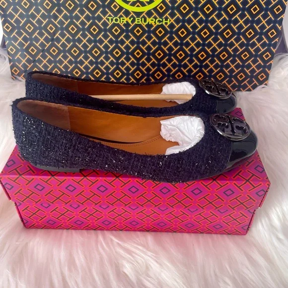 🔥Like New Tory Burch Chelsea cap-toe ballet shoes size 7 - Picture 2 of 5